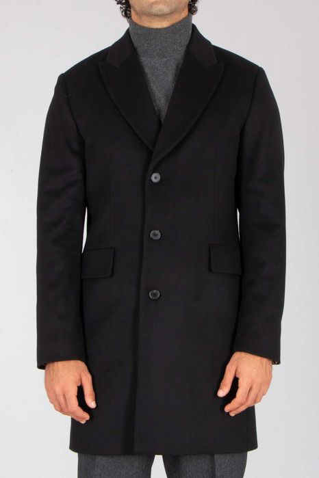 Palton slim 48 M 50 L de lux PAUL lana si casmir albastru navy