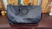 Louis Vuitton Damier Graphite Blue Coba Keepall Ban‹ 55 Travel Bag