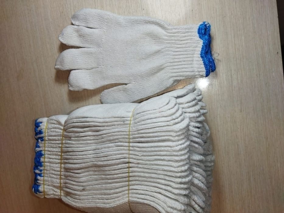 Хозяйственные, рабочие, трикотажные перчатки