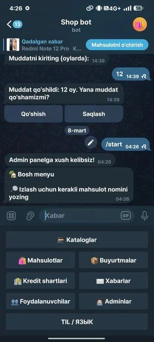 Telegram Bot Yaratish Xizmati 5$ evaziga. Sifatli xizmat