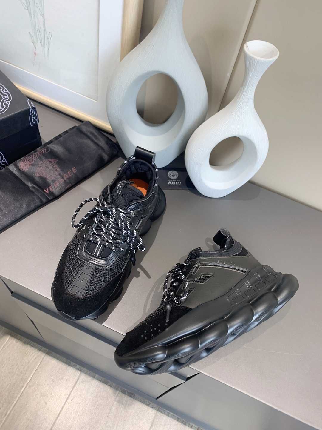 Adidasi Versace Chain Reaction l Produs NOU Premium din Piele Premium