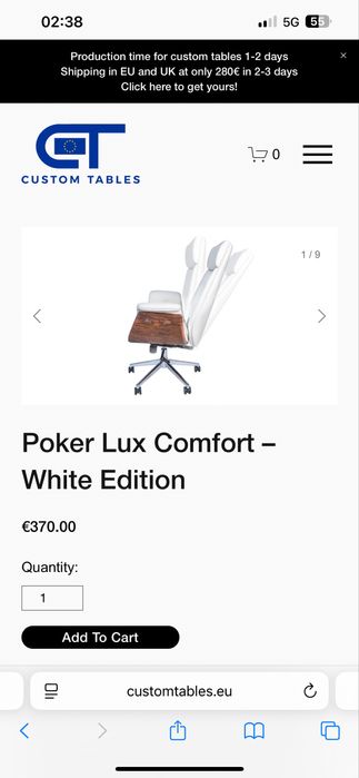 Scaune Poker Personalizate + Masa Poker Logo tau CustomTables.eu stoc