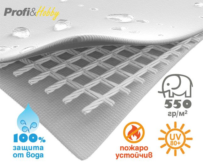 Професионални шатри 5x8 м, огнеустойчив PVC брезент 550 гр/м2