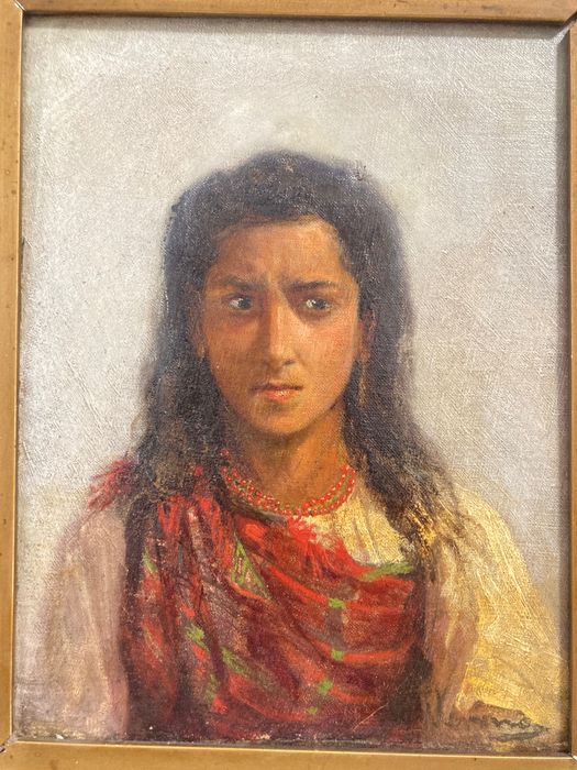 Arthur Verona, Chivuță, tablou vechi românesc, ulei pe pânză.