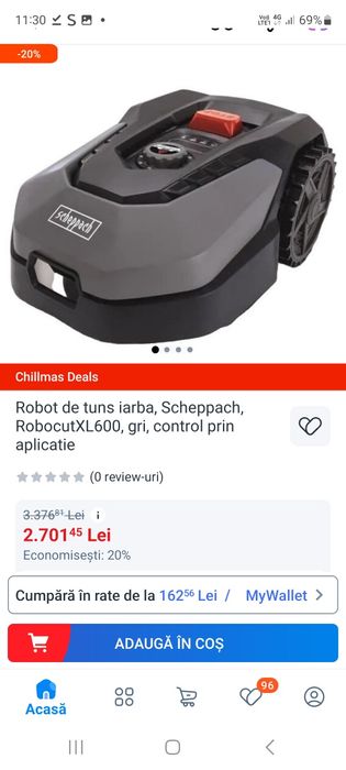 Robot de tuns iarba robocut xl 600 ,control prin aplicatie