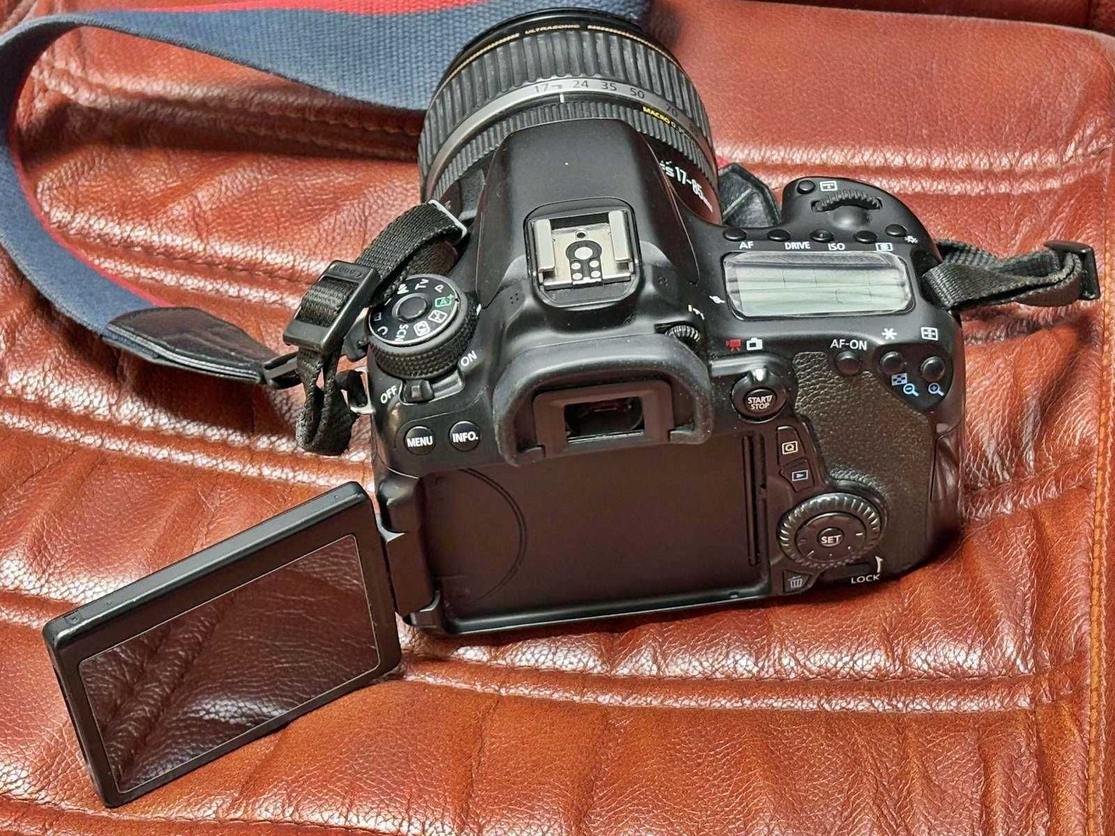 Canon EOS 70D kit + obiectiv EF-S 17-85mm + blitz extern, garantie