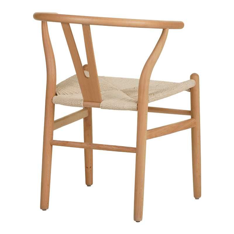 Стол, Wishbone chair, Бял, Черен, Натурален, Дърво, 60х51х80см.