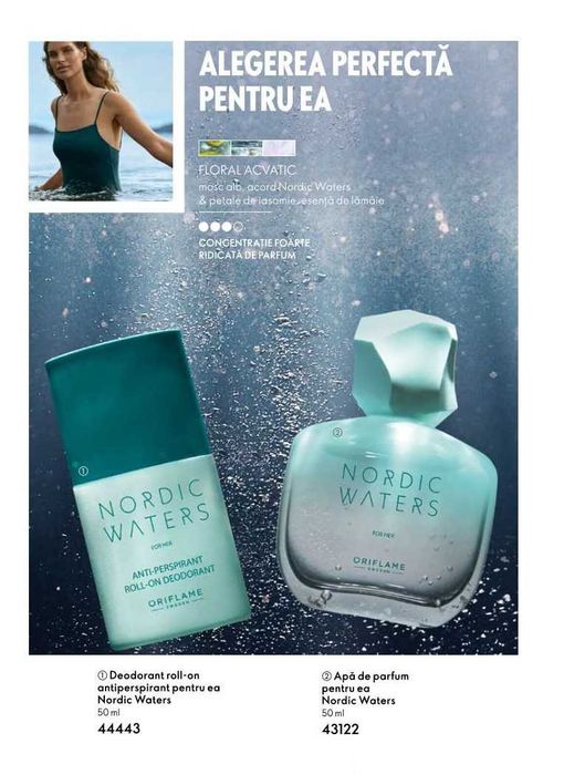 Set Nordic Waters pentru ea Oriflame ( parfum + roll-on )