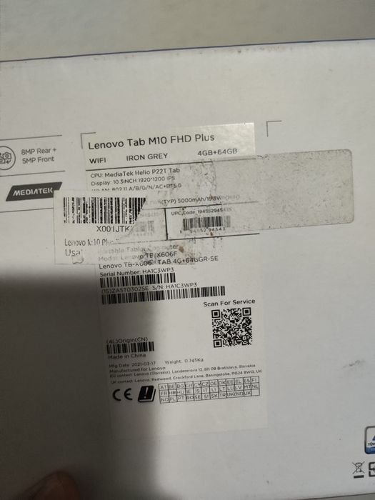 Tableta Lenovo m10 fhd plus