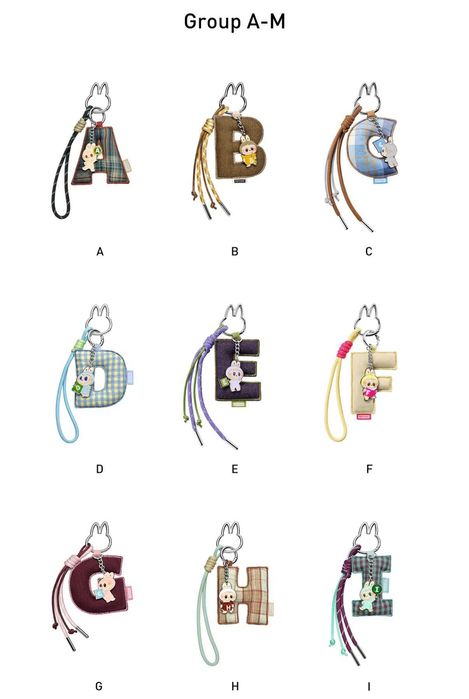 Labubu Pin For Love breloc litere A-M original Popmart set complet