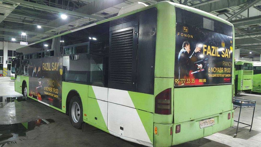 Реклама на автобусах в Ташкенте/Toshkentda avtobuslardagi reklama