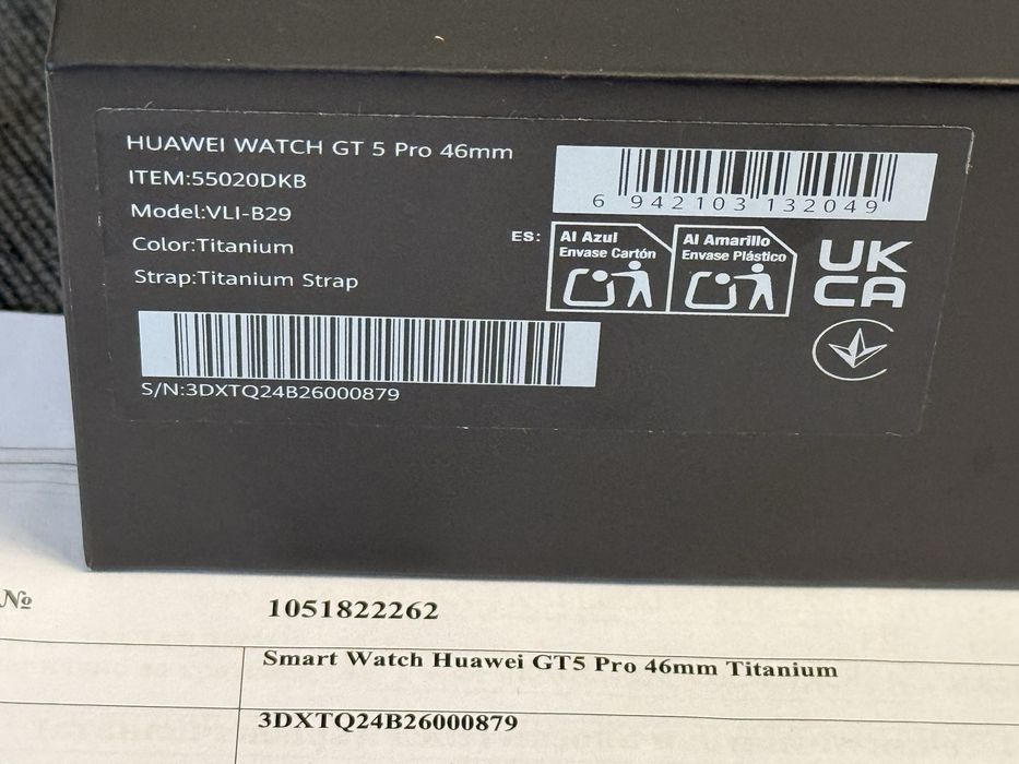 ***Чисто НОВ 46mm Huawei Watch GT 5 Pro Yettel Гаранция 2027 Titanium