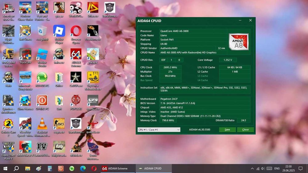 P C Gaming AMD A8,16Gb,256Gb SSD+500Gb HDD,Video 2Gb 128 biti