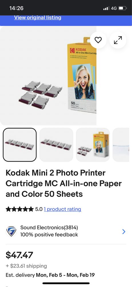 Cartuș imprimantă foto Kodak Mini 2, nou!!!