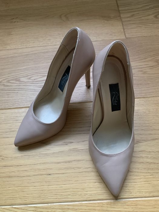 Pantofi nude piele stiletto, nr 35, Cris Art