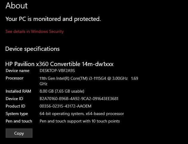 Лаптоп HP Pavilion x360 14m-dw1xxx