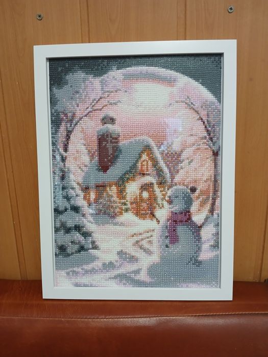 Tablou  înrămat cu diamante  ,30×40cm