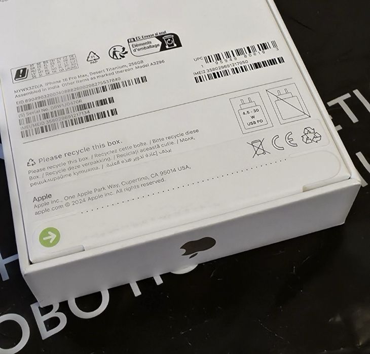 ***ЗАПЕЧАТАН 256GB iPhone 16 Pro Max Гаранция Vivacom 2027 DESERT TITA