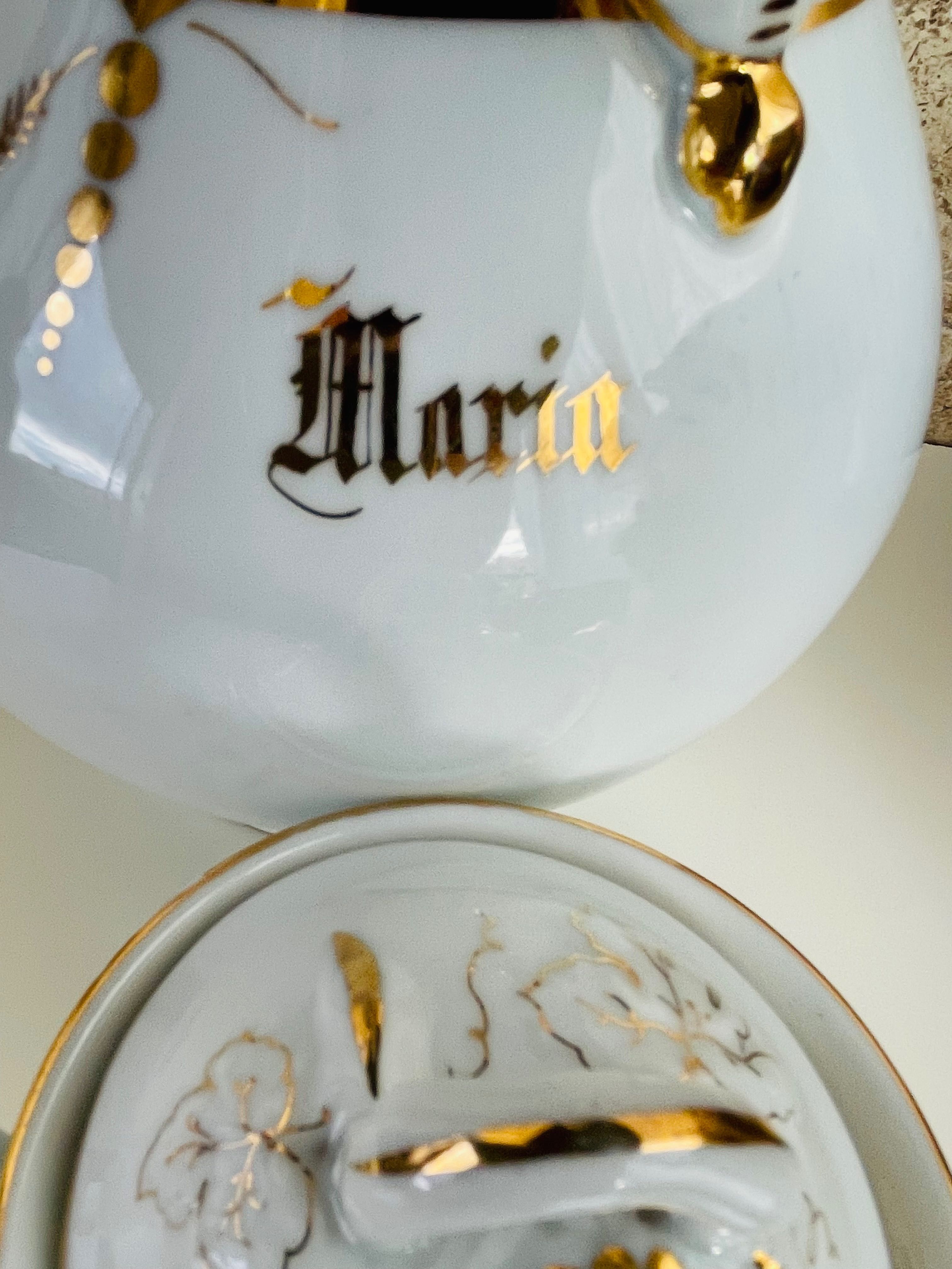 C.Tielsch!  Антикварен порцеланов сет кана за чай захарница «Maria»