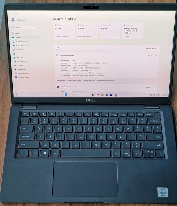 Laptop Dell Latitude 7420, intel i7, 32gb ram, 512gb ssd, display 14"