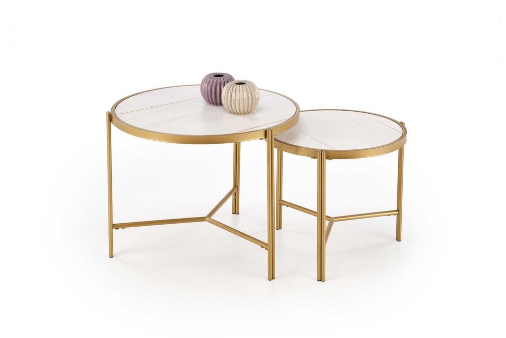 Комплект холни маси -  2 бр.! Синтерован камък и метал! Само за 161 лв