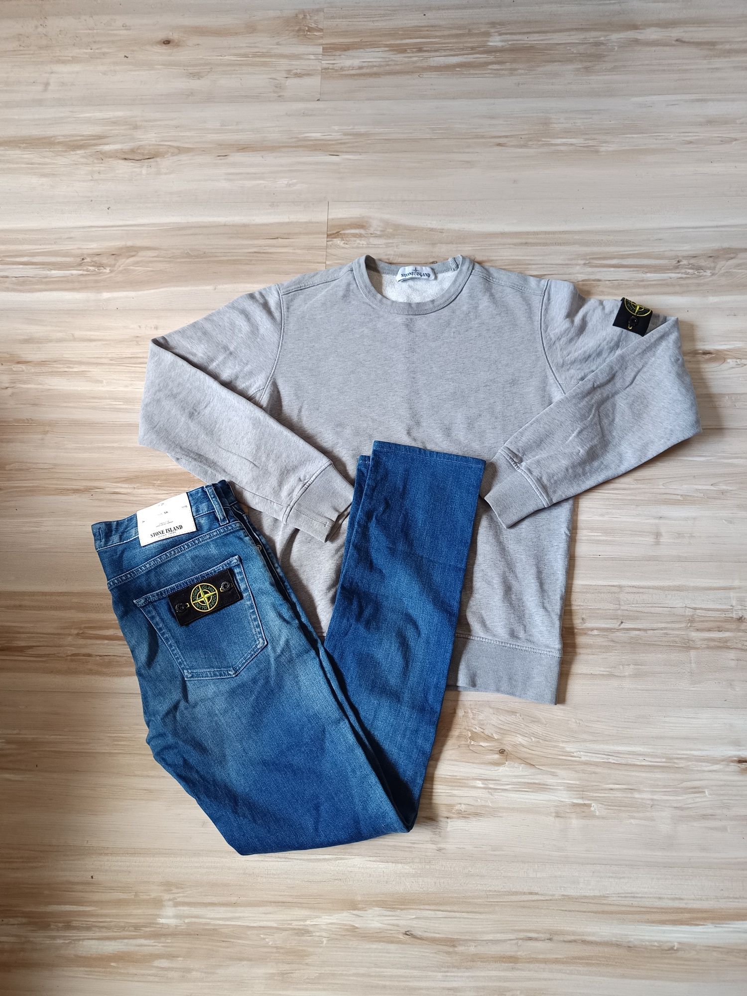Оригинални мъжки дънки и блуза Stone Island