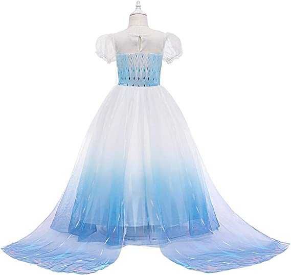 Лятна Дълга Рокля Костюм на Елза frozen 2 + Подарък Коронка