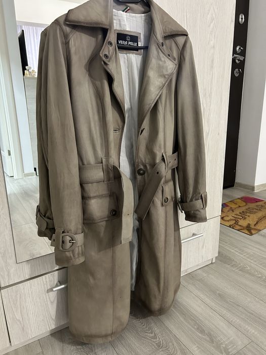 Trench din piele naturala
