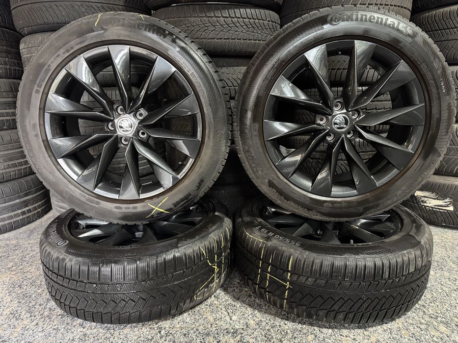 Set jante originale Skoda 19”cu anvelope de iarnă Continental Enyaq IV