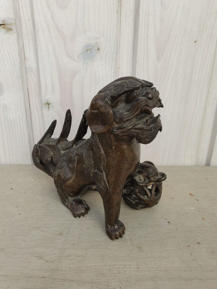 Foo dog  Statueta din bronz secolu all XIX -lea