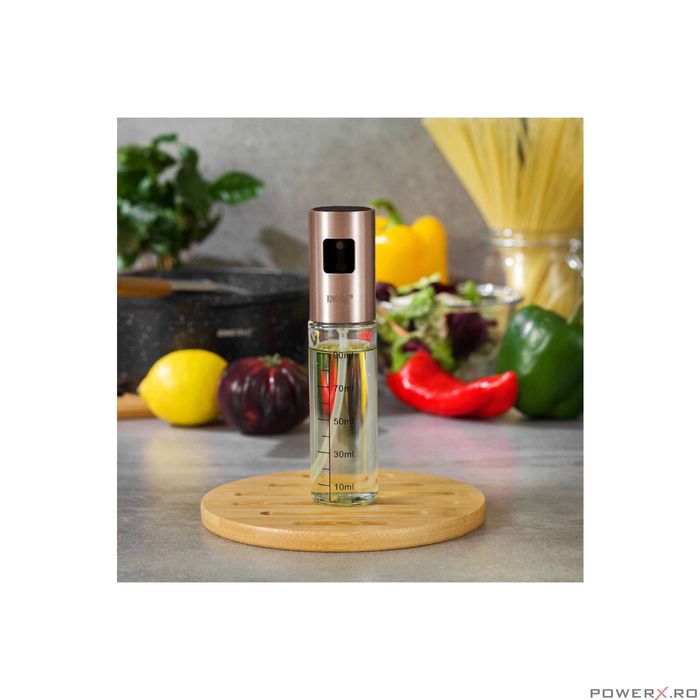Pulverizator pentru ulei si otet, 4x18 cm, 100 ml auriu, Kinghoff