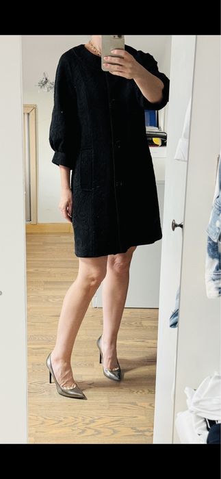 Pardesiu Nissa din dantela negru