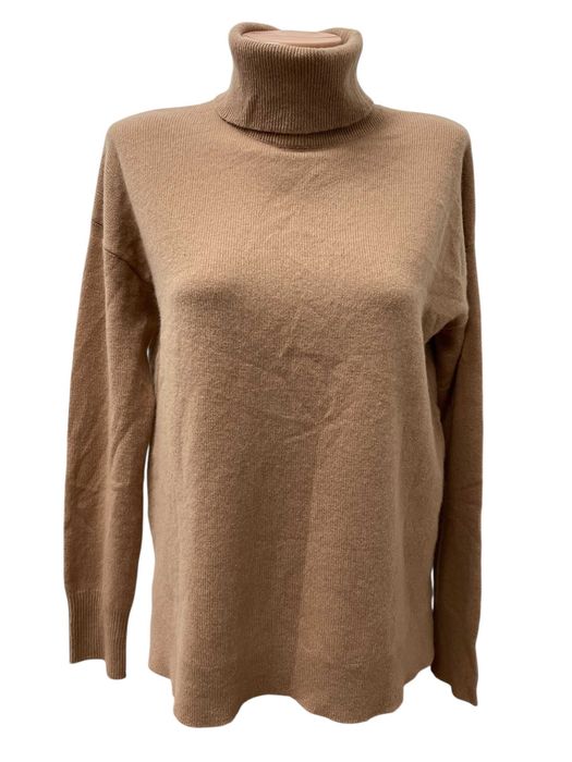 HALOGEN размер M дамски кашмирен пуловер 100% КАШМИР поло яка бежов