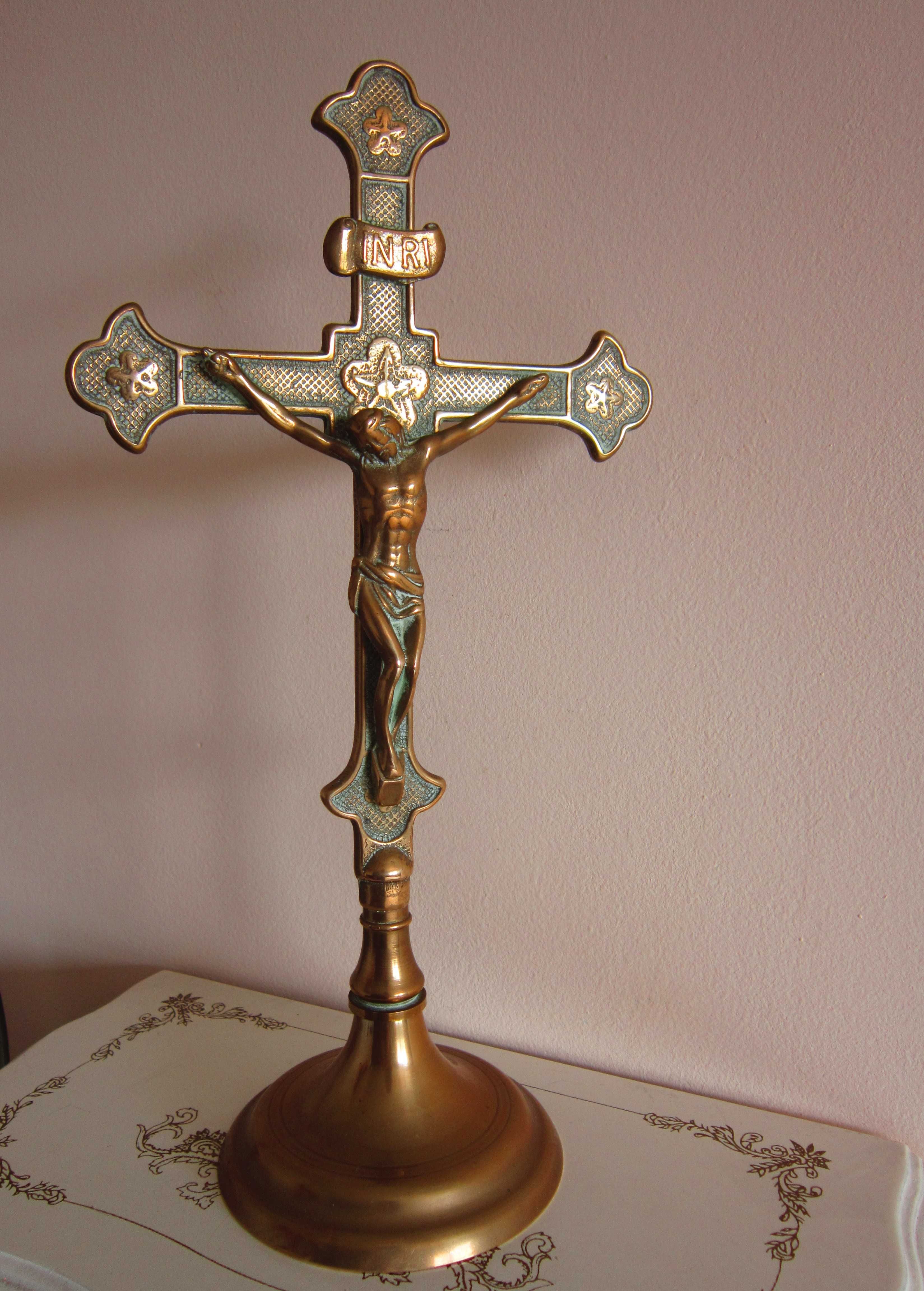 cadou rar crucifix/cruce de altar vintage colectie Franta alama aurita