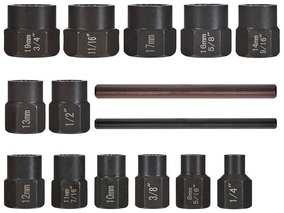 Trusa extractoare pentru suruburi uzate rupte 6-19mm 15 piese geko