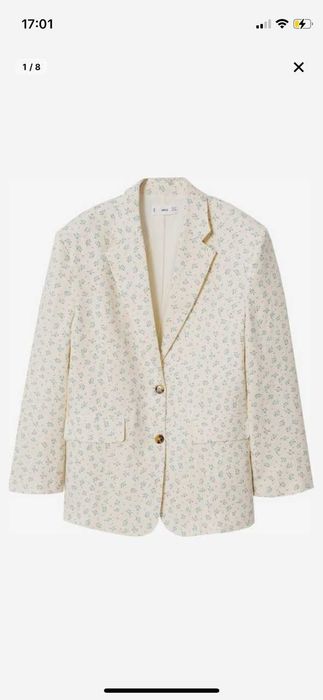 Ленено сако Манго (Mango) с флорален принт