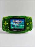 Gameboy Advance cu ecran IPS, carcasa verde si baterie reincarcabila