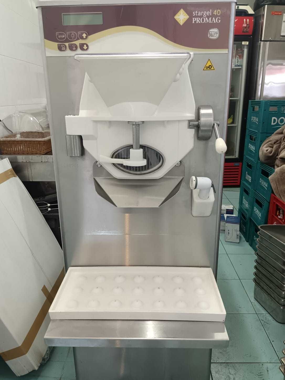 echipament gelaterie, masina+ pasteurizator + vitrina inghetata tonda