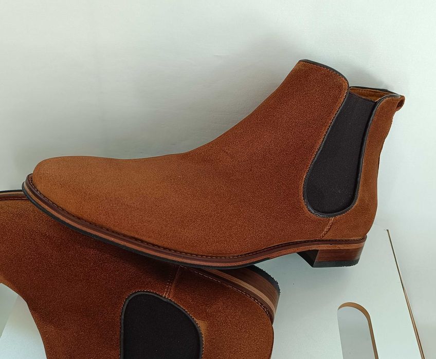 Ghete chelsea 44 de lux plain toe Minelli Paris NOI piele naturala