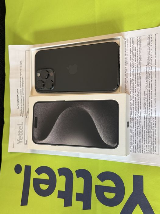 КАТО НОВ 256GB iPhone 15 Pro Max Yettel Гаранция 2026г. Black / Черен