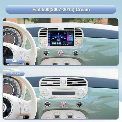 Нов Android 13 7" Радио CarPlay Fiat 500 2007/2015 GPS 5G WiFi за кола