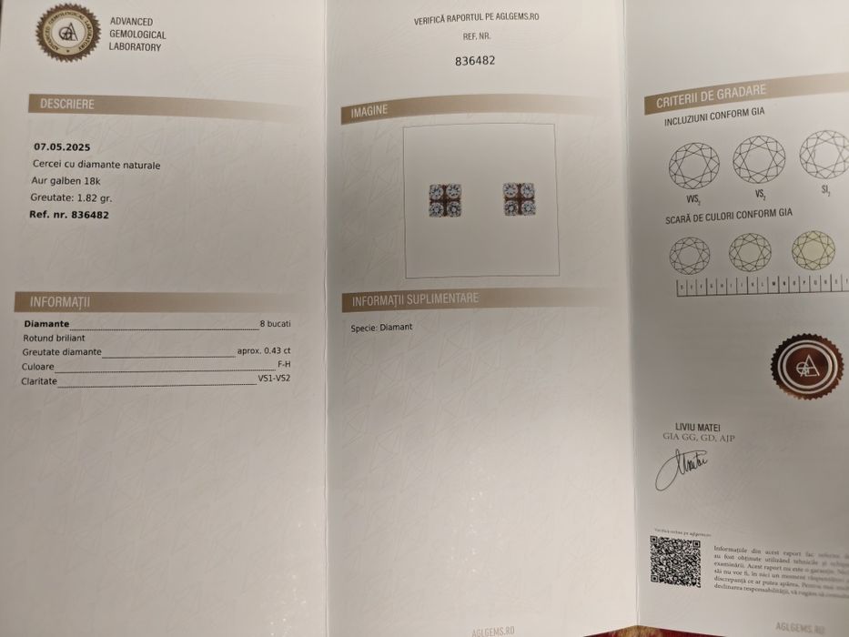 Cercei aur 18k vechi provenienta Italia