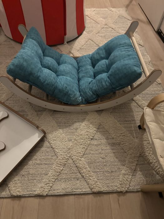 Set 3 in 1 Pikler: balansoar cu perna, rampa, tobogan Montessori