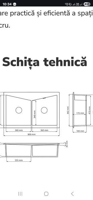 Vând chiuvetă dubla compozit granit