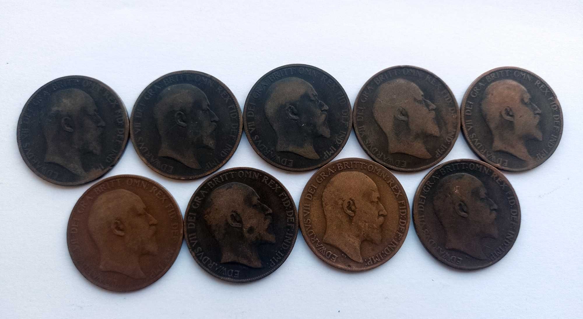 Lot 9 Monede 1 penny Anglia- consecutive 1902-1910