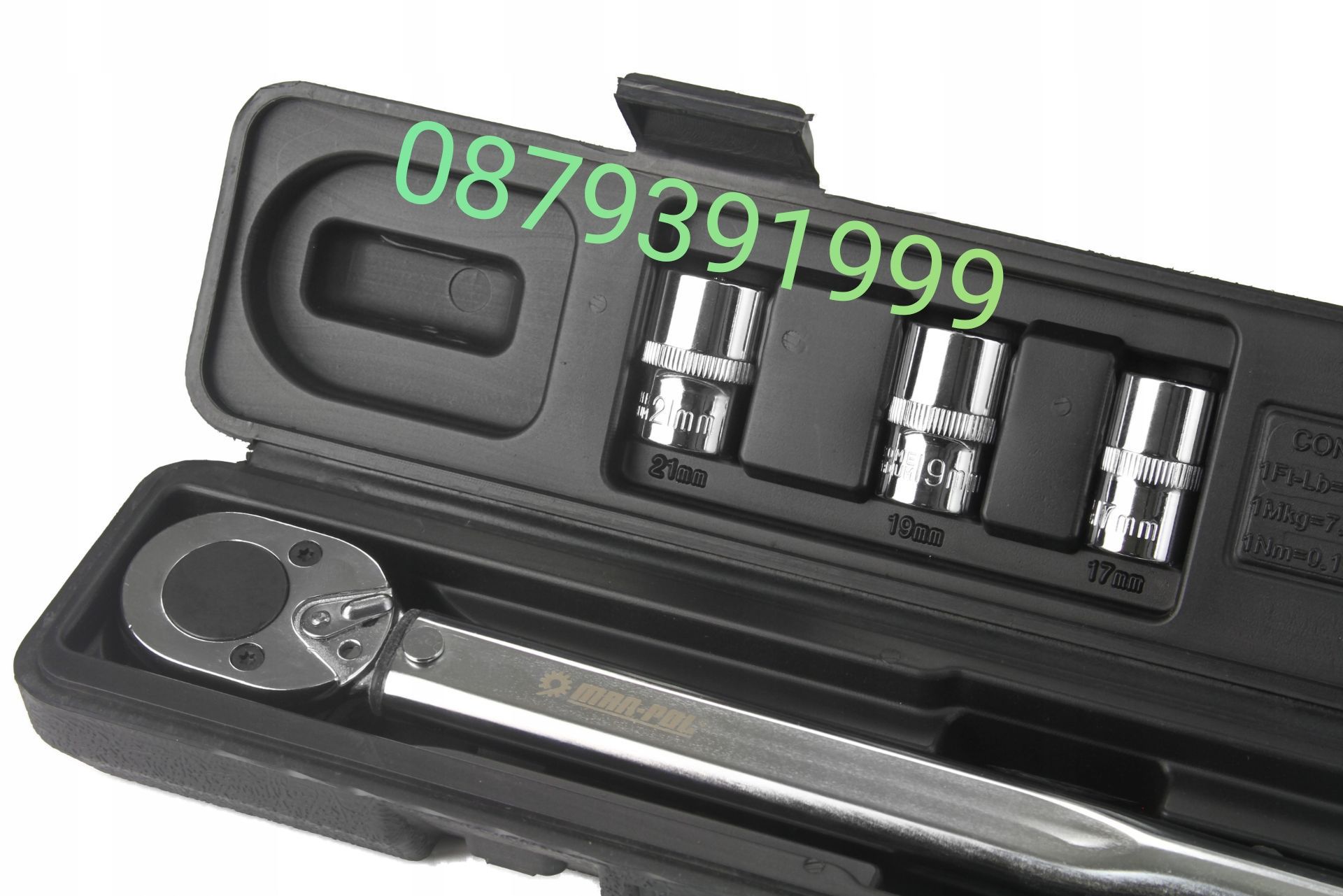Ключ динамометричен 1/2", 28 - 210 Nm + К-т вложки + удължител MAR-POL