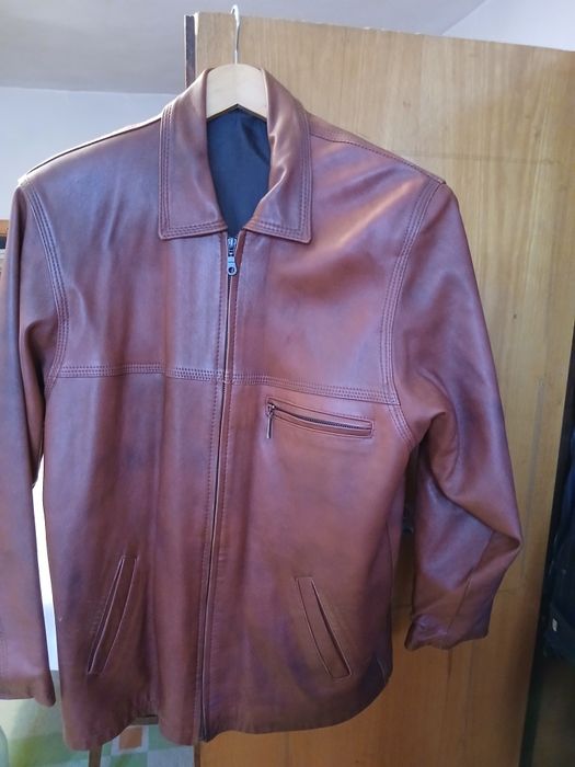 Geaca piele maro