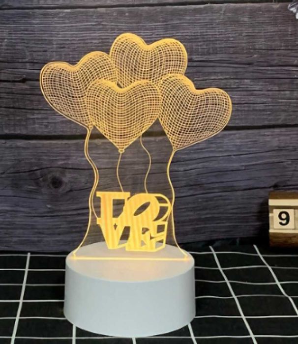 Холограмна 3D LED нощна лампа