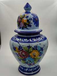 Португалска порцеланова ваза, урна ръчно рисувана 32 см