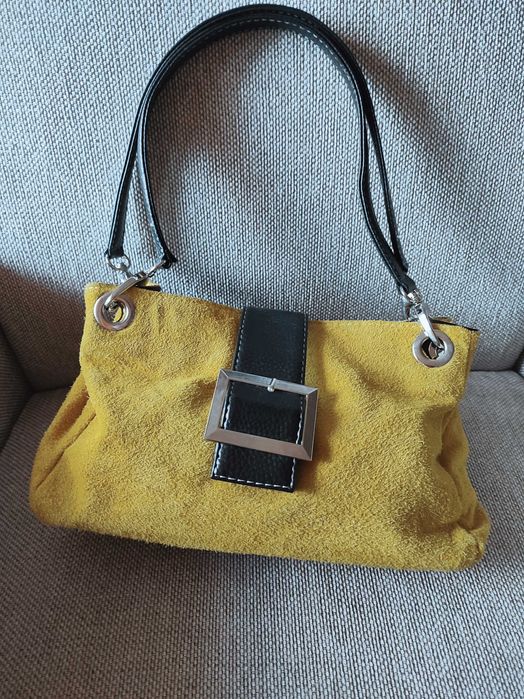 Дамска чанта, естествен велур